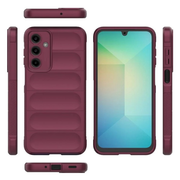 WANLONFENG - WANLONFENG Galaxy A26 Mobilskal med Härdat Glas HD - Vinröd