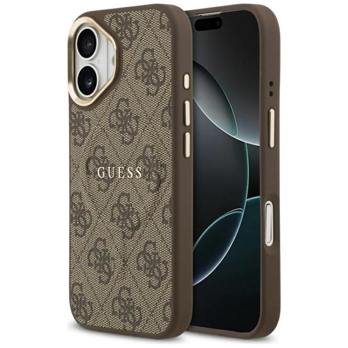 Guess - Guess iPhone 17 Mobilskal MagSafe 4G PU Classic Logo - Brun