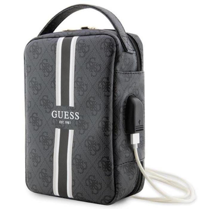 Guess - Guess Organizerväska Printed Stripes - Svart