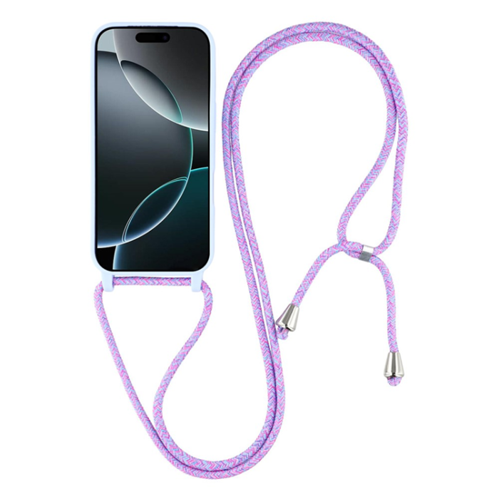 A-One Brand - iPhone 17 Pro Max Mobilskal TPU Shockproof med Lanyard - Ljuslila