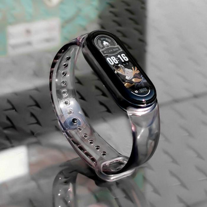 Ruhtel - Silicone Ersättningsarmband till Xiaomi Mi Band 6 / 5 - Svart