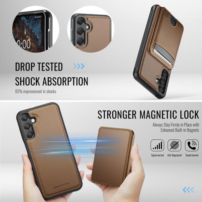OEM - JEEHOOD Samsung Galaxy A35 5G Mobilskal KonstLäder - Brun