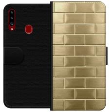 iSecrets - Pl&aring;nboksfodral till Samsung Galaxy A20s med Gyllene Murstenar
