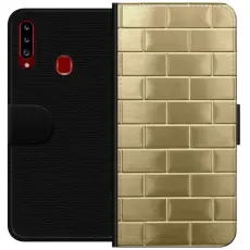 iSecrets - Pl&aring;nboksfodral till Samsung Galaxy A20s med Gyllene Murstenar