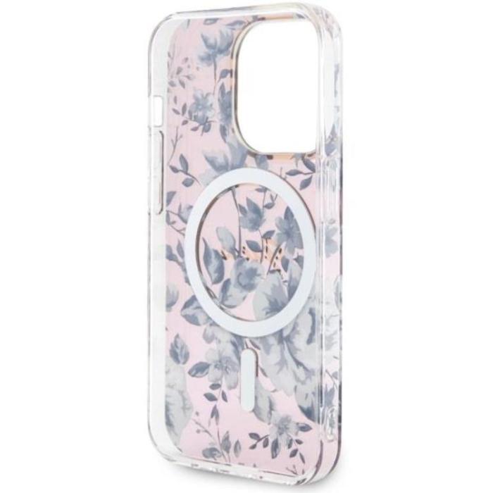Guess - Guess iPhone 14 Pro Mobilskal MagSafe Flower - Rosa