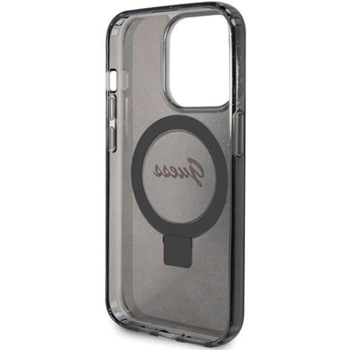 Guess - Guess iPhone 15 Pro Mobilskal Magsafe Ringställ Script Glitter