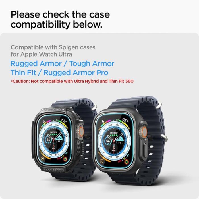 Spigen - Spigen [2-Pack] Apple Watch Ultra 1/2 (49mm) Härdat Glas Skärmskydd