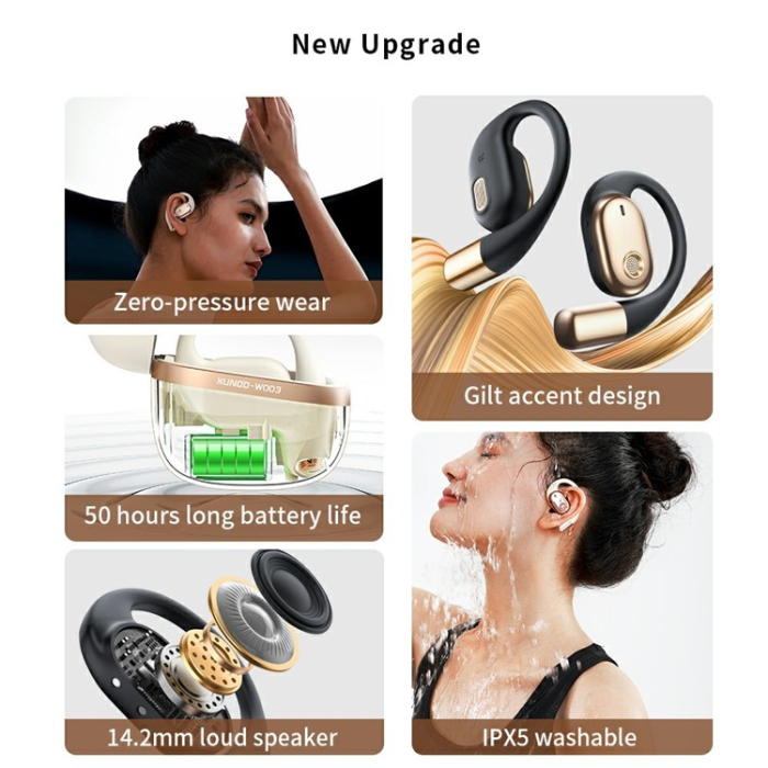 XUNDD - XUNDD On-Ear Hörlurar Bluetooth Vattentätt W003 - Apricot