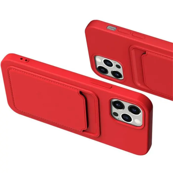 OEM - iPhone 13 Pro Max Skal Korthållare Silikon - Lila