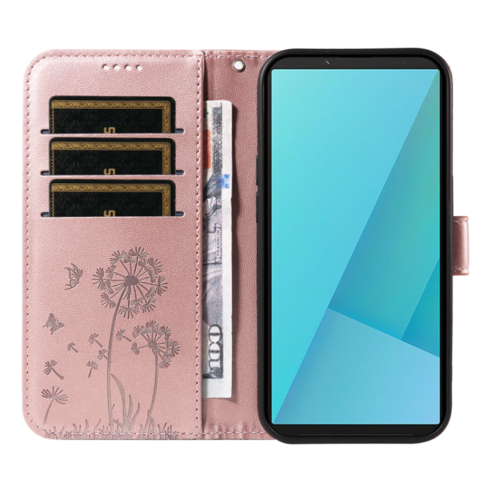 A-One Brand - Sony Xperia 10 VII Plånboksfodral Strap Dandelion Läder - Roséguld