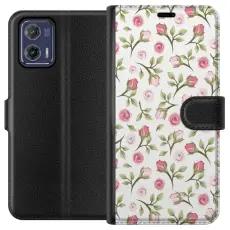 Gustaf - Pl&aring;nboksfodral till Motorola Moto G73 med Blommigt
