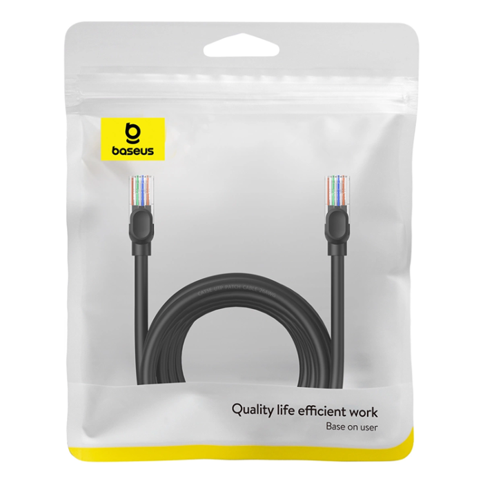 BASEUS - Baseus Cat 5 RJ-45 Ethernet-kabel 1000 Mb/s 8 m - Svart