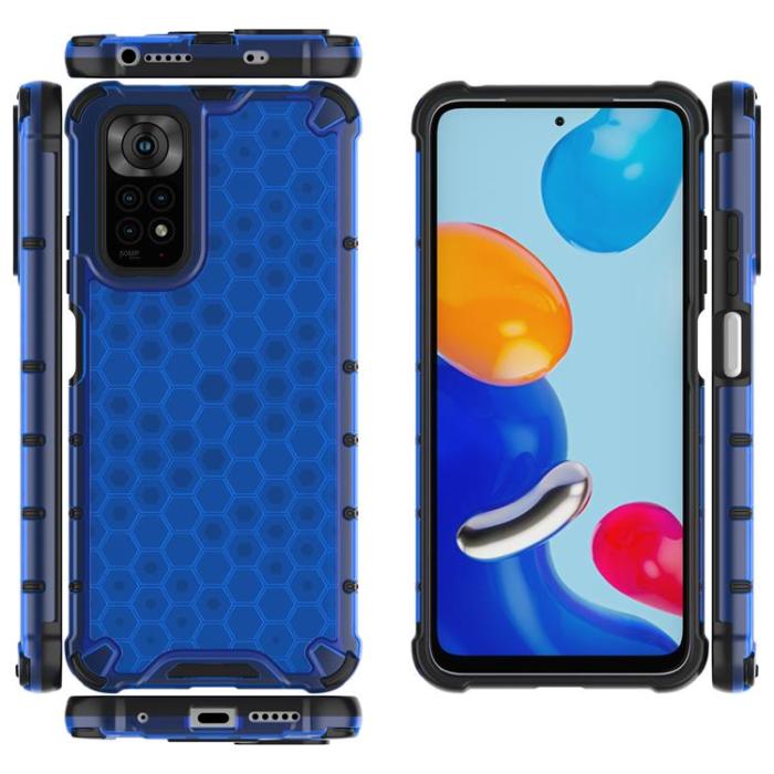 OEM - Xiaomi Redmi Note 11/11S Skal Honeycomb Armored - Blå