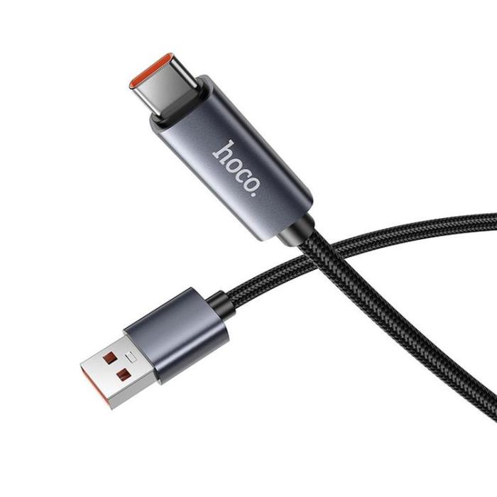 Hoco - HOCO USB-A till USB-C Kabel 5A 1m med Display X112 - Svart