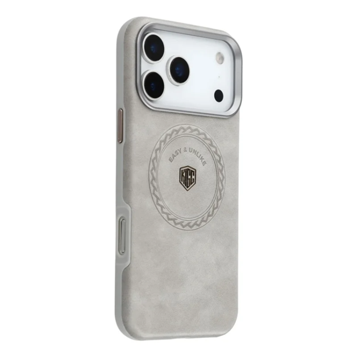 KIGC - KIGC iPhone 17 Pro Mobilskal Magsafe Läder - Grå