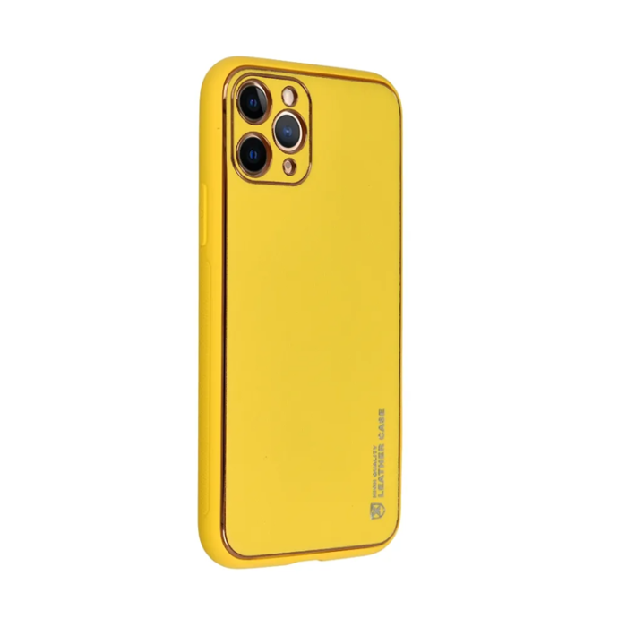 OEM - iPhone 15 Pro Max Mobilskal Läder - Gul