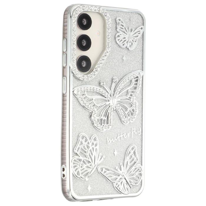 OEM - Mobilskal för Samsung Galaxy S26 Plus 3D Fjäril TPU - Silver