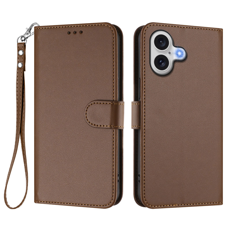 iPhone 16 Plånboksfodral Läder med Handledsrem - Brun | 2353 | AlltMobil