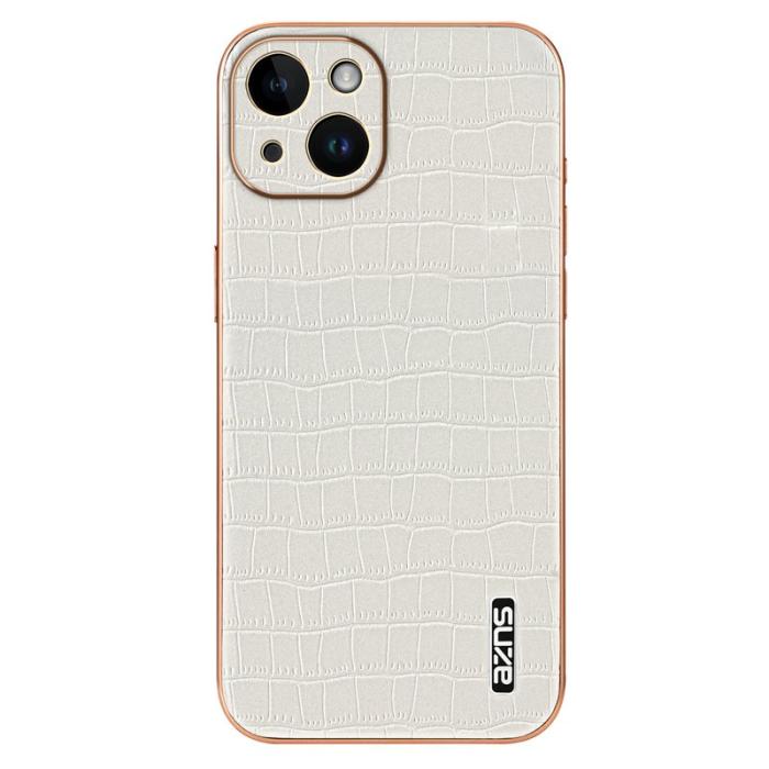 AZNS - AZNS iPhone 13 Fodral Crocodile Textur KonstLäder - Vit