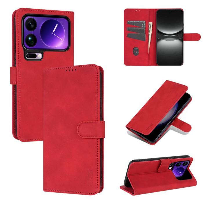 AZNS - AZNS Xiaomi 17 Pro Plånboksfodral Konstläder - Röd