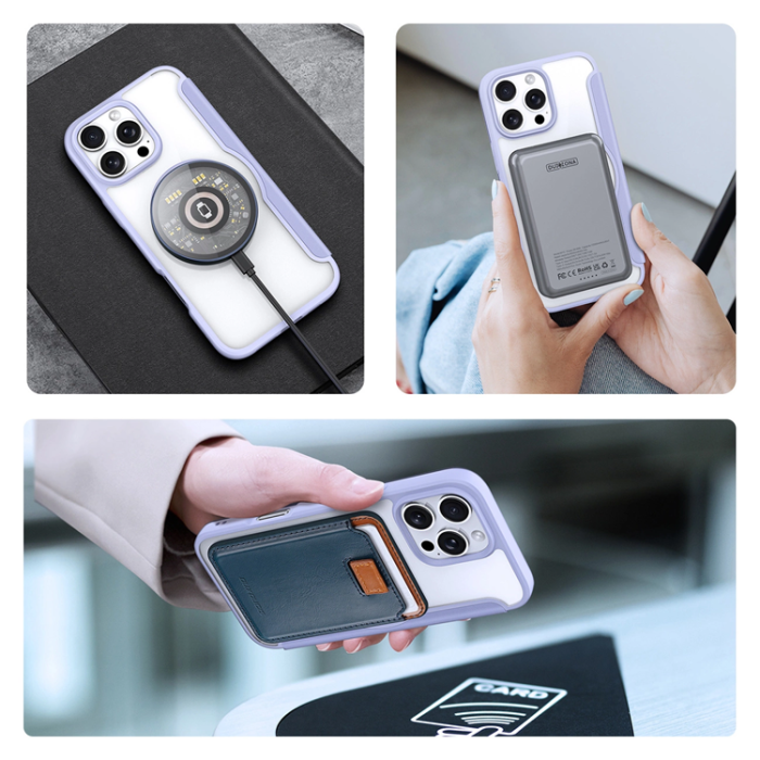 Dux Ducis - Dux Ducis iPhone 16 Pro Plånboksfodral Magsafe Skin X Pro - Lila