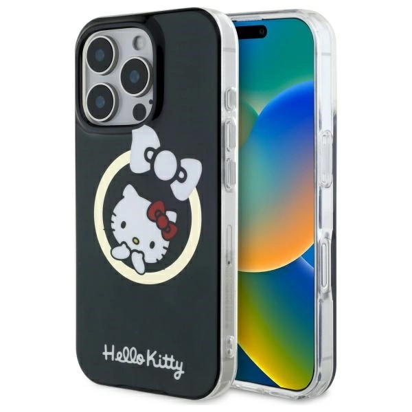 Hello Kitty iPhone 16 Pro Mobilskal MagSafe IML Fun Bow - Svart | 2353 | AlltMobil