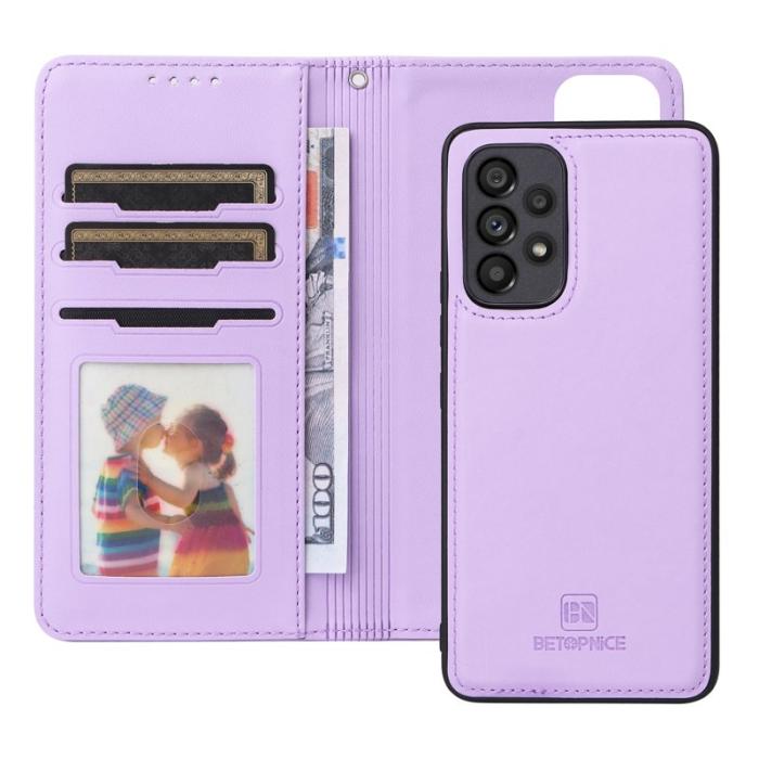 BETOPNICE - BETOPNICE Samsung Galaxy A73 5G Plånboksfodral - Detachable Konstläder- Lila