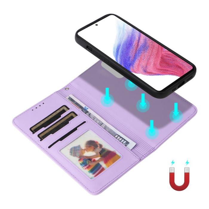 BETOPNICE - BETOPNICE Samsung Galaxy A73 5G Plånboksfodral - Detachable Konstläder- Lila