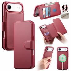 CASENEO - CASENEO iPhone Air Pl&aring;nboksfodral RFID Blocking Konstl&auml;der - R&ouml;d