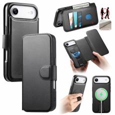CASENEO - CASENEO iPhone Air Pl&aring;nboksfodral RFID Blocking Konstl&auml;der - Svart