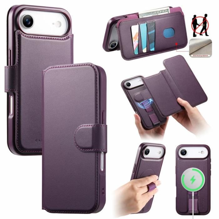 CASENEO - CASENEO iPhone Air Plånboksfodral RFID Blocking Konstläder - Lila
