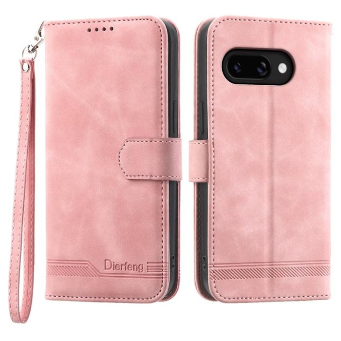 DIERFENG - DIERFENG DF-03 Plånboksfodral för Google Pixel 9a Konstläder - Rosa