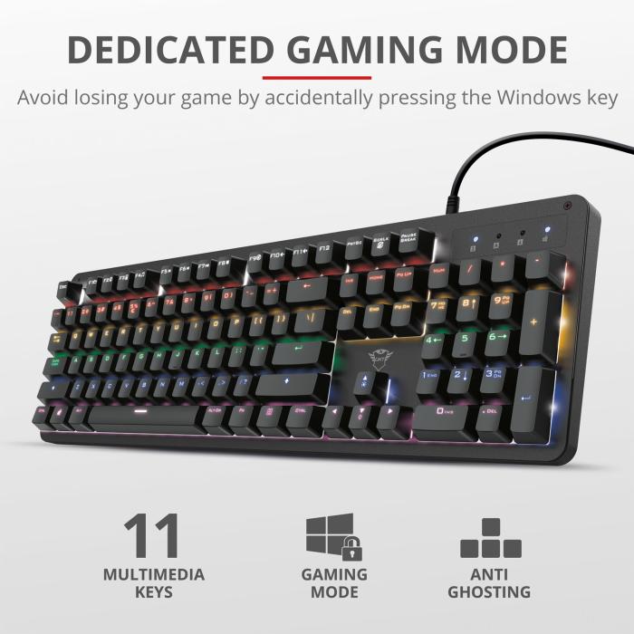 UTGATT1 - TRUST GXT 863 Mazz Mechanical keyboard Nordic