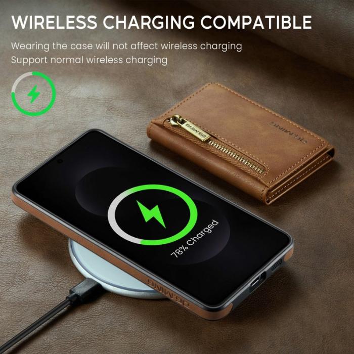 DG.MING - DG.MING M5 Series Mobilskal till Samsung Galaxy S25 Edge Konstläder Brun