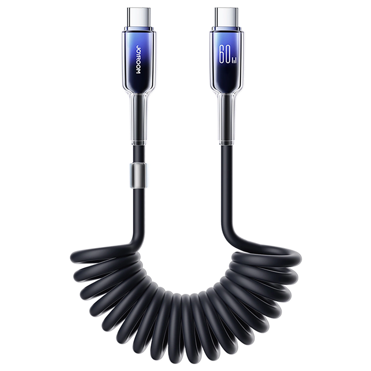 Joyroom S-A43 USB-C - USB-C Kabel 60W 1.5m Crystal-Clear - Svart | 3541 | AlltMobil