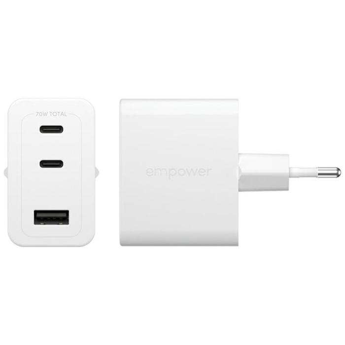 PanzerGlass - Empower by PanzerGlass Snabbladdare 70W 2xUSB-C 1xUSB-A Turbo - Silver
