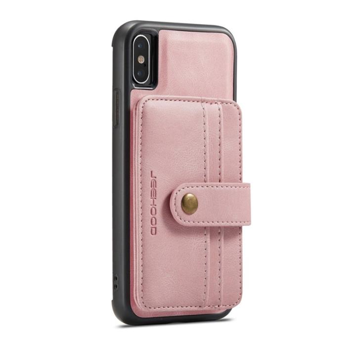 JEEHOOD - JEEHOOD Konstläder Plånboksfodral iPhone XS 5.8 tum Stöttålig Rosa