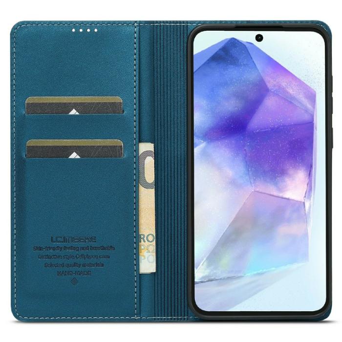 LC.imeeke - LC.IMEEKE L1 Series Samsung Galaxy A56 5G Plånboksfodral Konstläder - Blå