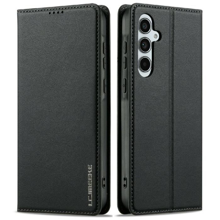 LC.imeeke - LC.IMEEKE L1 Series Samsung Galaxy A56 5G Plånboksfodral Konstläder - Svart