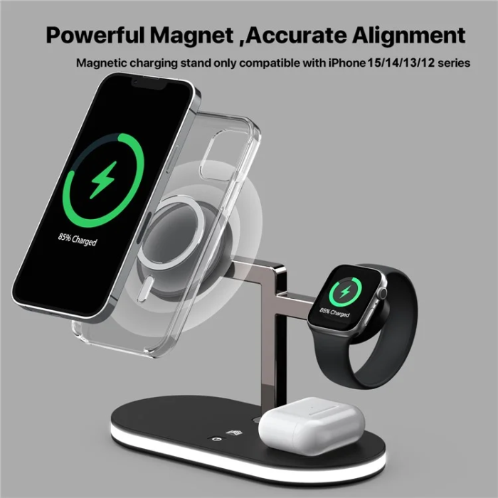 OEM - 3in1 MagSafe Trådlös Laddare iPhone, Apple Watch, Airpods