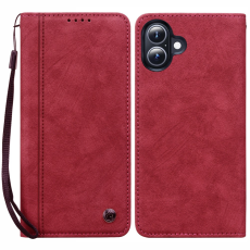 A-One Brand - iPhone 17 Plånboksfodral med Rem Lines Pattern - Röd