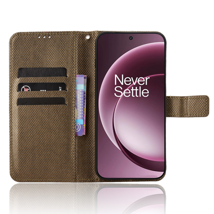 A-One Brand - OnePlus 15 Plånboksfodral Strap Diamond Texture Konstläder