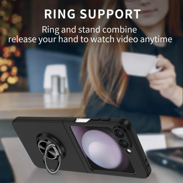 Taltech - Galaxy Z Flip 6 5G Mobilskal Ringhållare - Svart