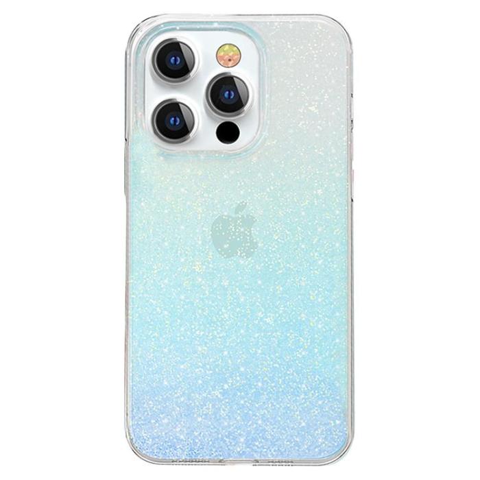 Kingxbar - Kingxbar Glitter Streamer Series Skal iPhone 13 Pro - Blå