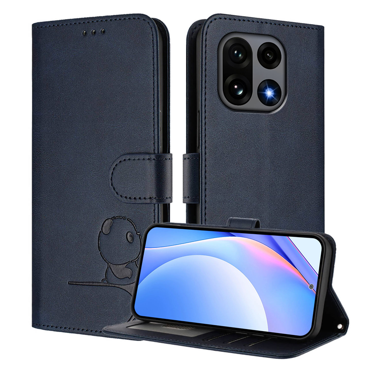 OnePlus 15 Konstläder Plånboksfodral Panda Imprint RFID-Skydd (Blå) | 2353 | AlltMobil