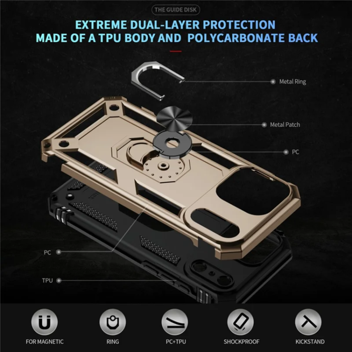 A-One Brand - iPhone 17 Pro Max Mobilskal med Kickstand - Guld