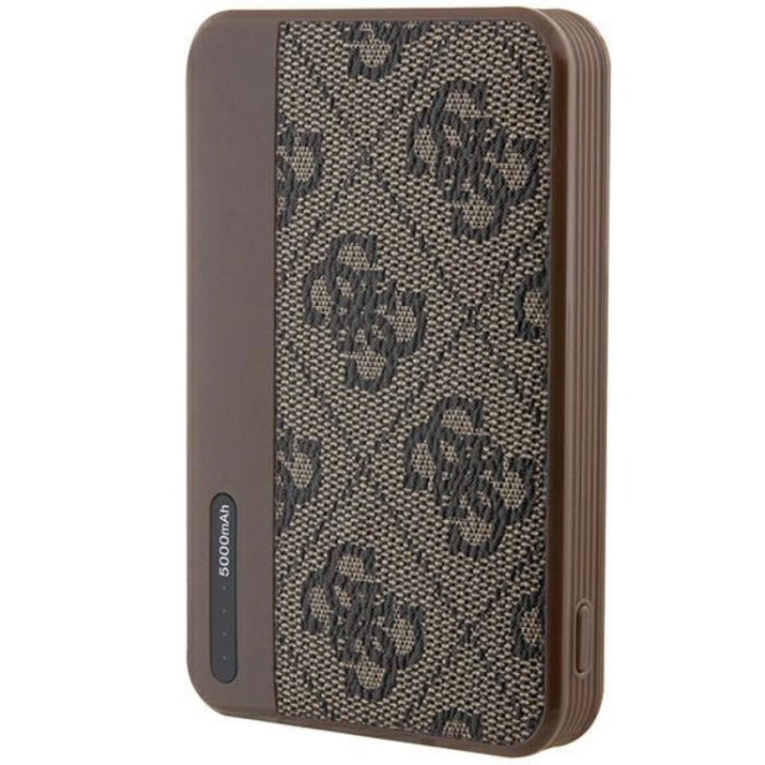 Guess - Guess Powerbank 5000mAh 15W Läder Metal Logo - Brun