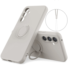 A-One Brand - Galaxy A17 5G Mobilskal Med Kickstand Silikon - Grå