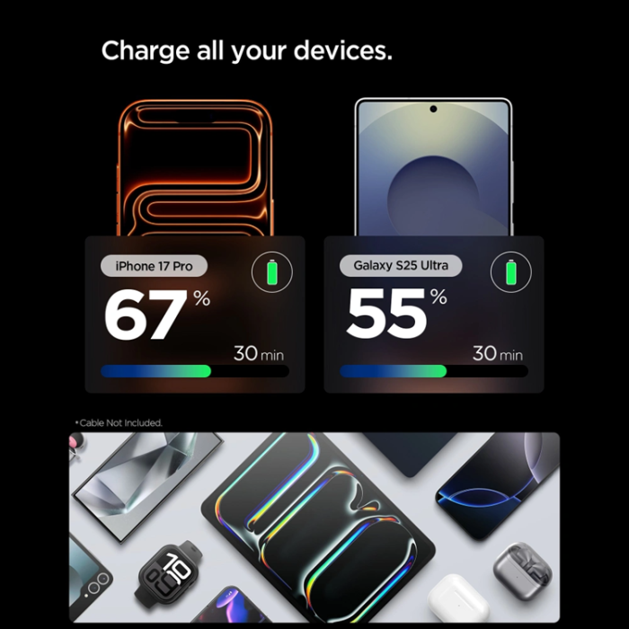 Spigen - Spigen 1-Port Nätverk Laddare 30W EE301EU-GaN - Naturlig Titan