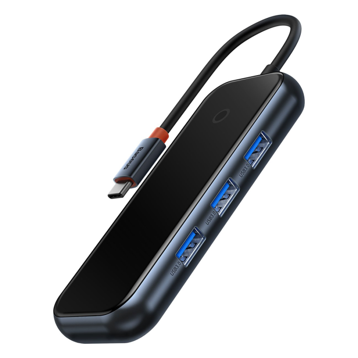 BASEUS - Baseus 4-Port Hub - Mörkgrå